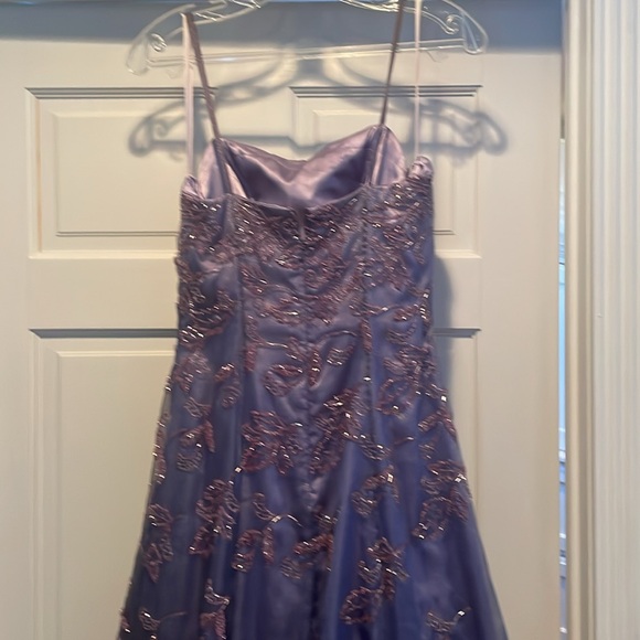 ALYCE Orchid  Evening Gown, size 6 with spaghetti straps. - Picture 5 of 8
